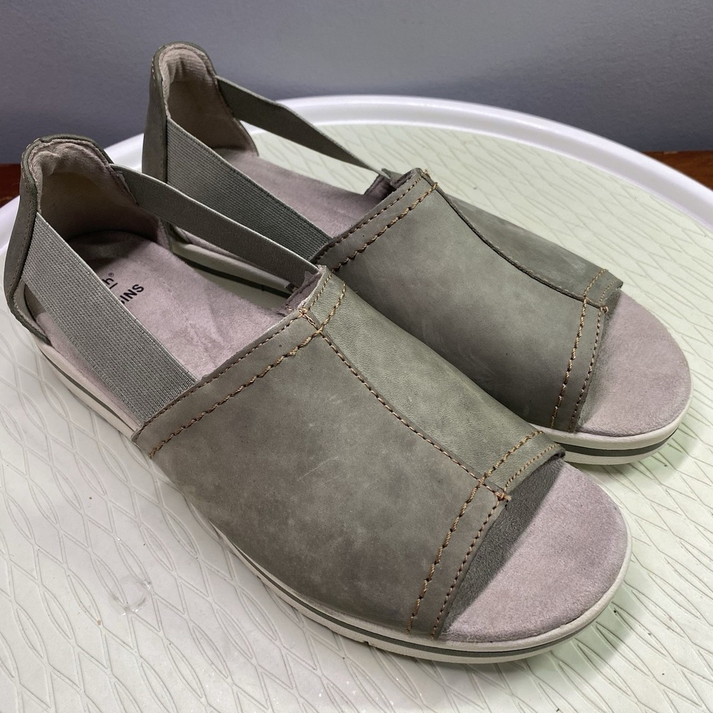 Earth Origins Carley Connie Womens‎ Sage Green Leather Shoes Sandals Sz.8.5